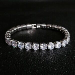 NEW “7” 5MM  TENNIS DIAMOND S925 STERLING SILVER BRACELET